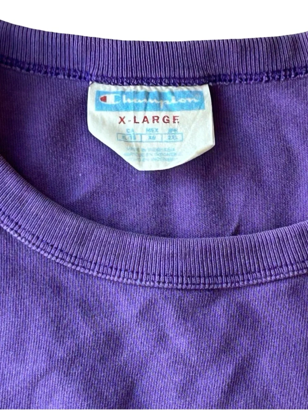 Vintage Champion Purple Embroidered Script Logo Tee | XL - Picture 5 of 5